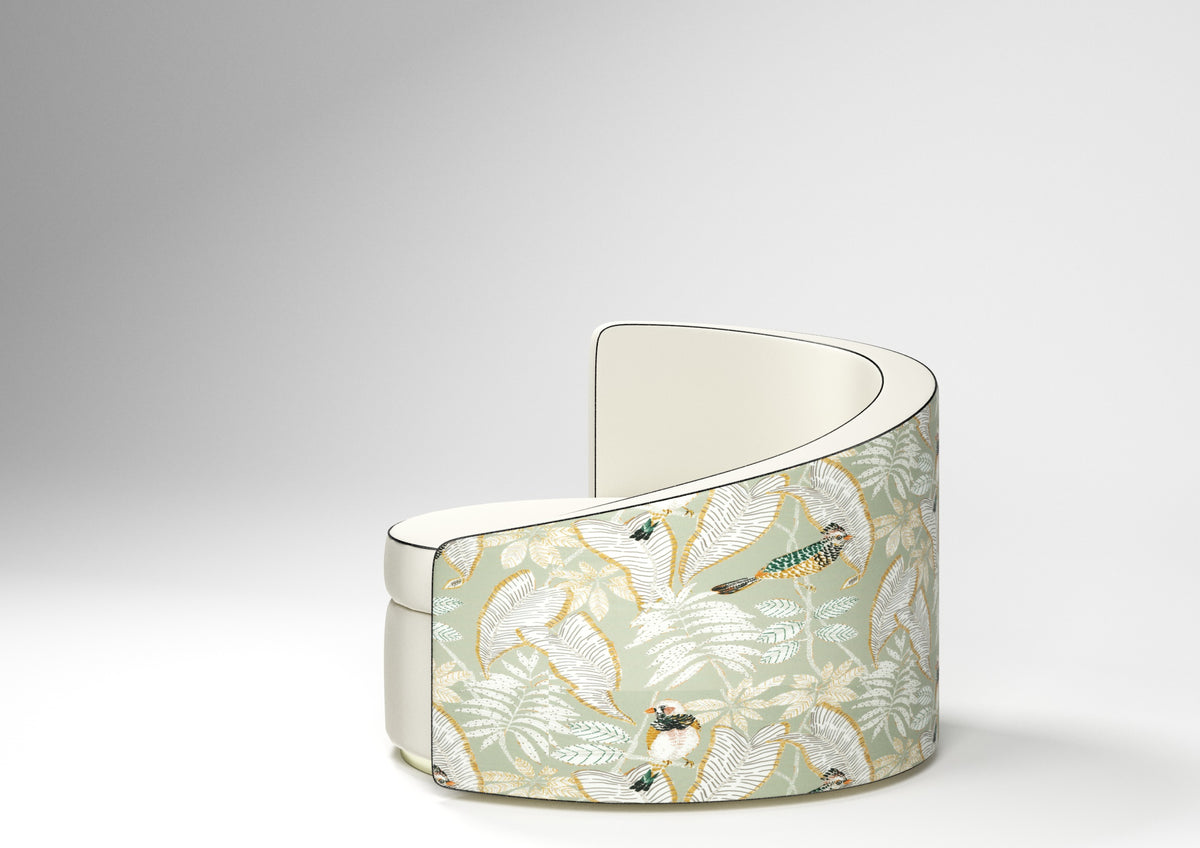 Monaco Green Leaf Print Armchair