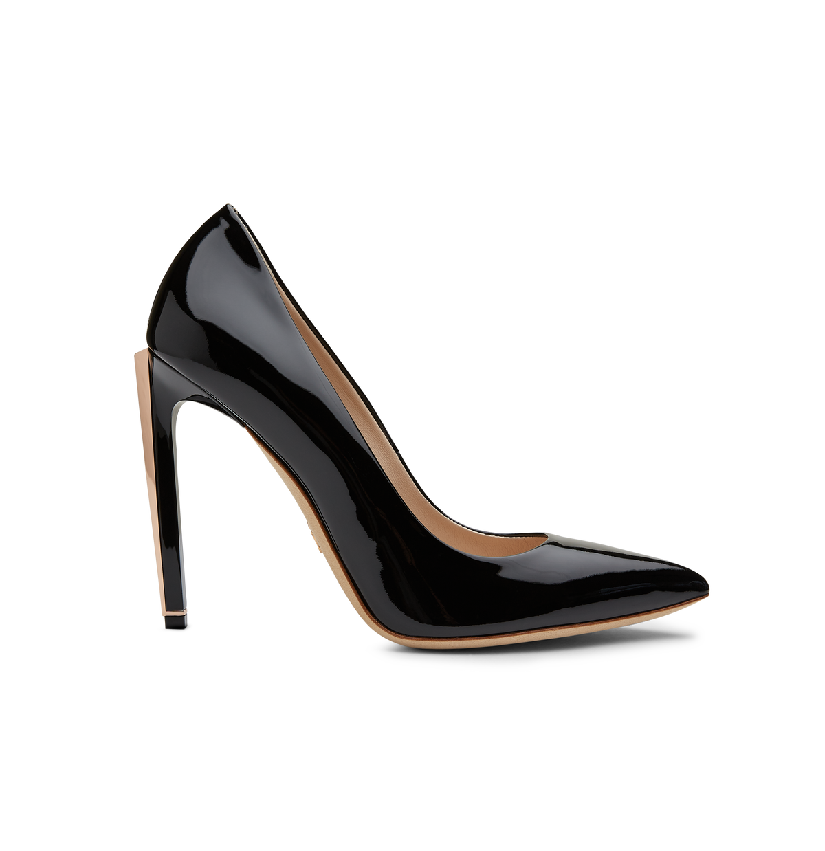 Black Patent Calf Leather With Rose Gold Hardware