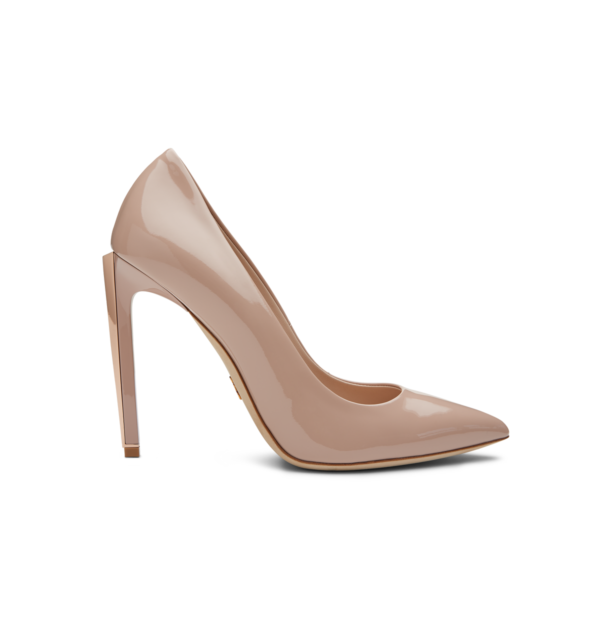 Nude Patent Calf Leather With Rose Gold Hardware