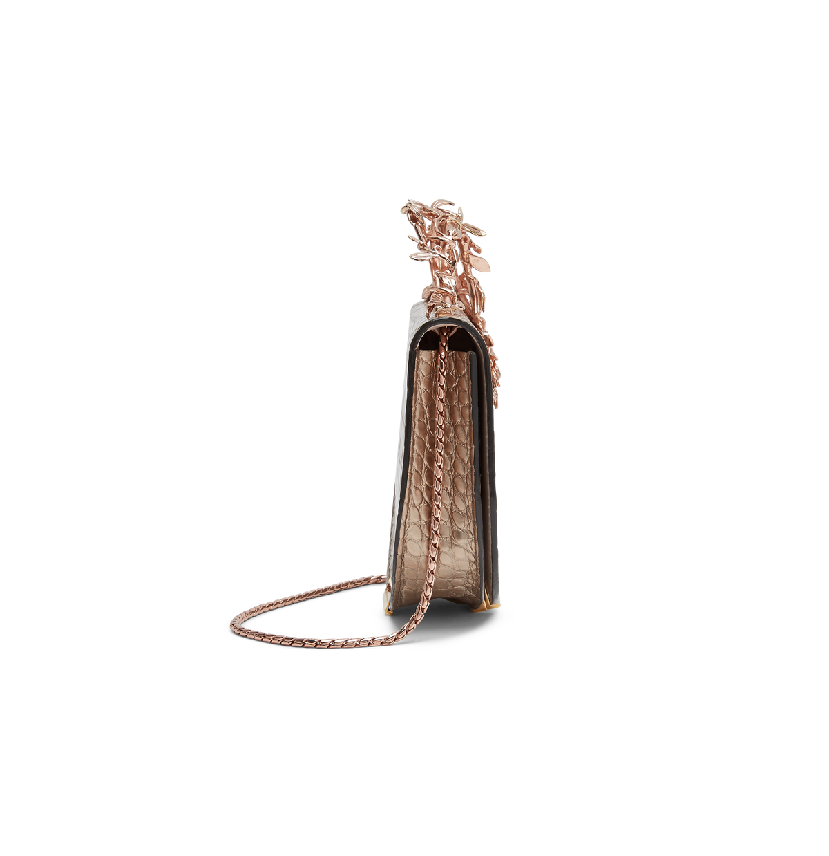 Rose Gold Alligator With Rose Gold Leaves