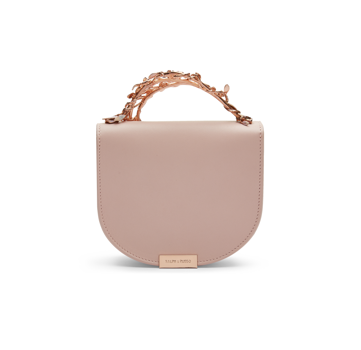 Pink Calf with Rose Gold enamelled Leaves