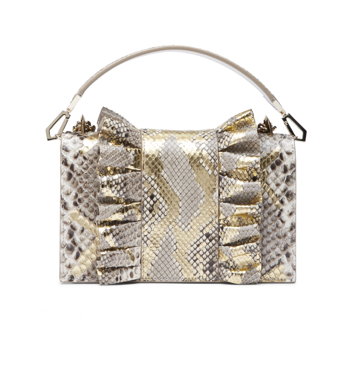 Light Grey Python and Nappa Leather with Light Gold Hardware