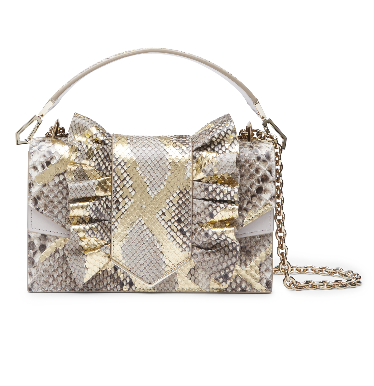 Light Grey Python and Nappa Leather with Light Gold Hardware