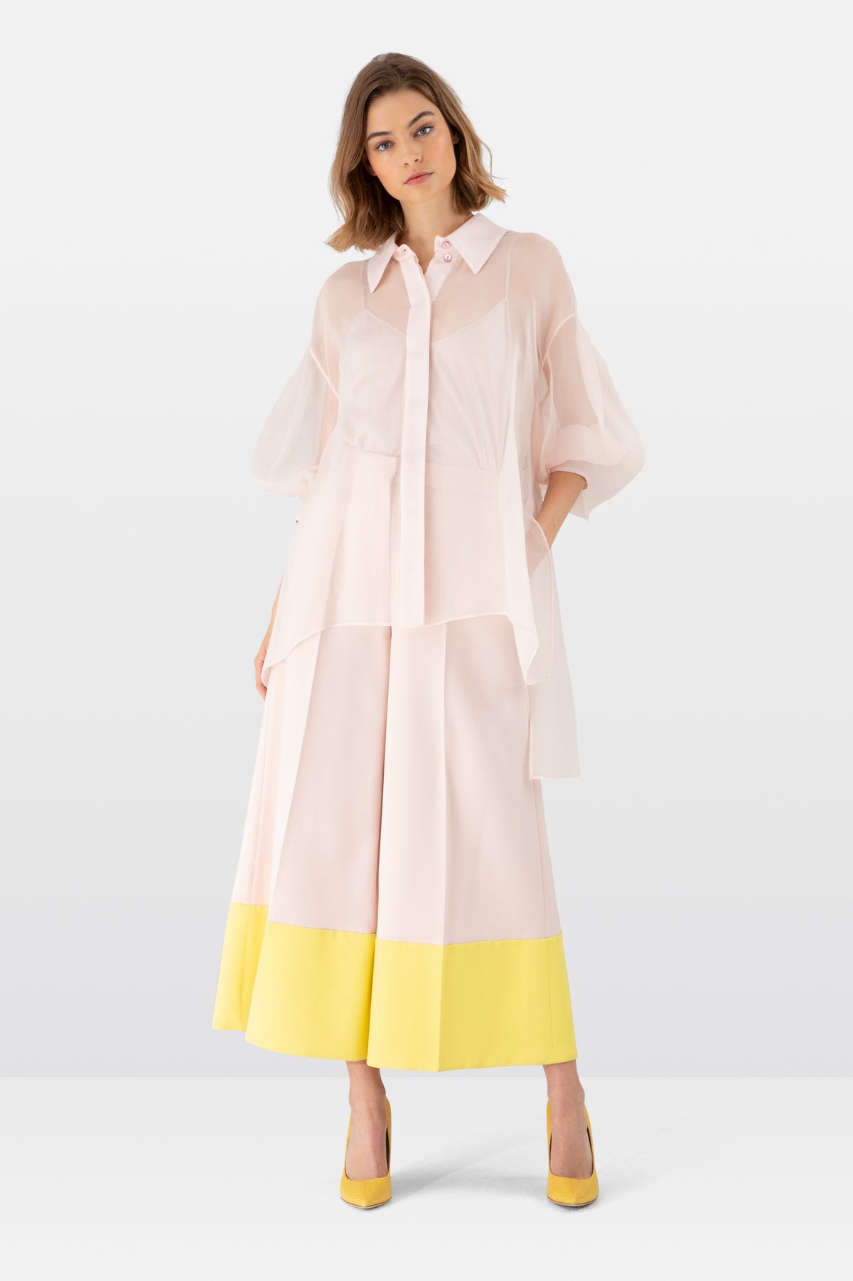 Pink Wool Silk Crepe