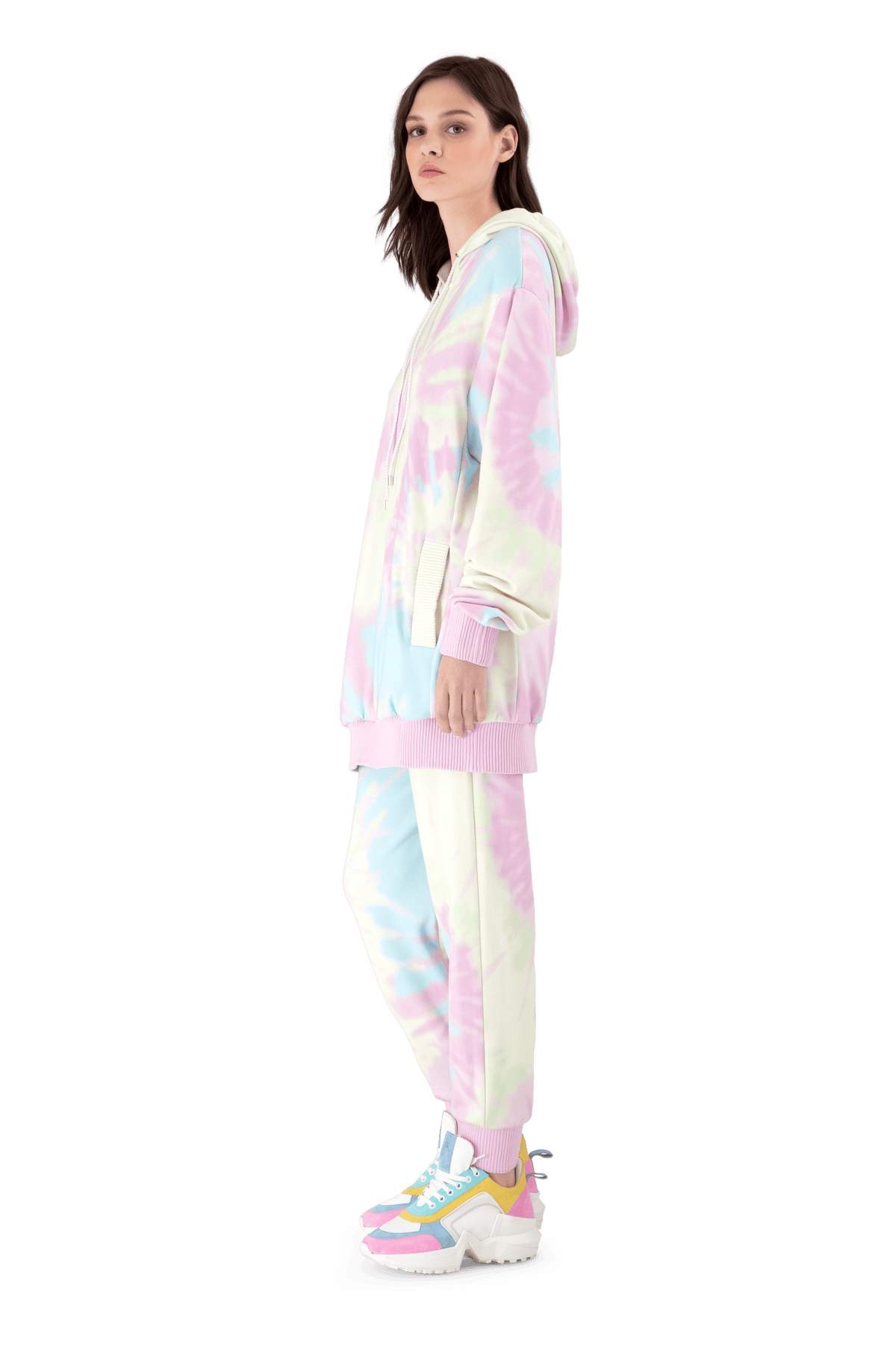 Pink Tie-Dye Jersey Hoodie