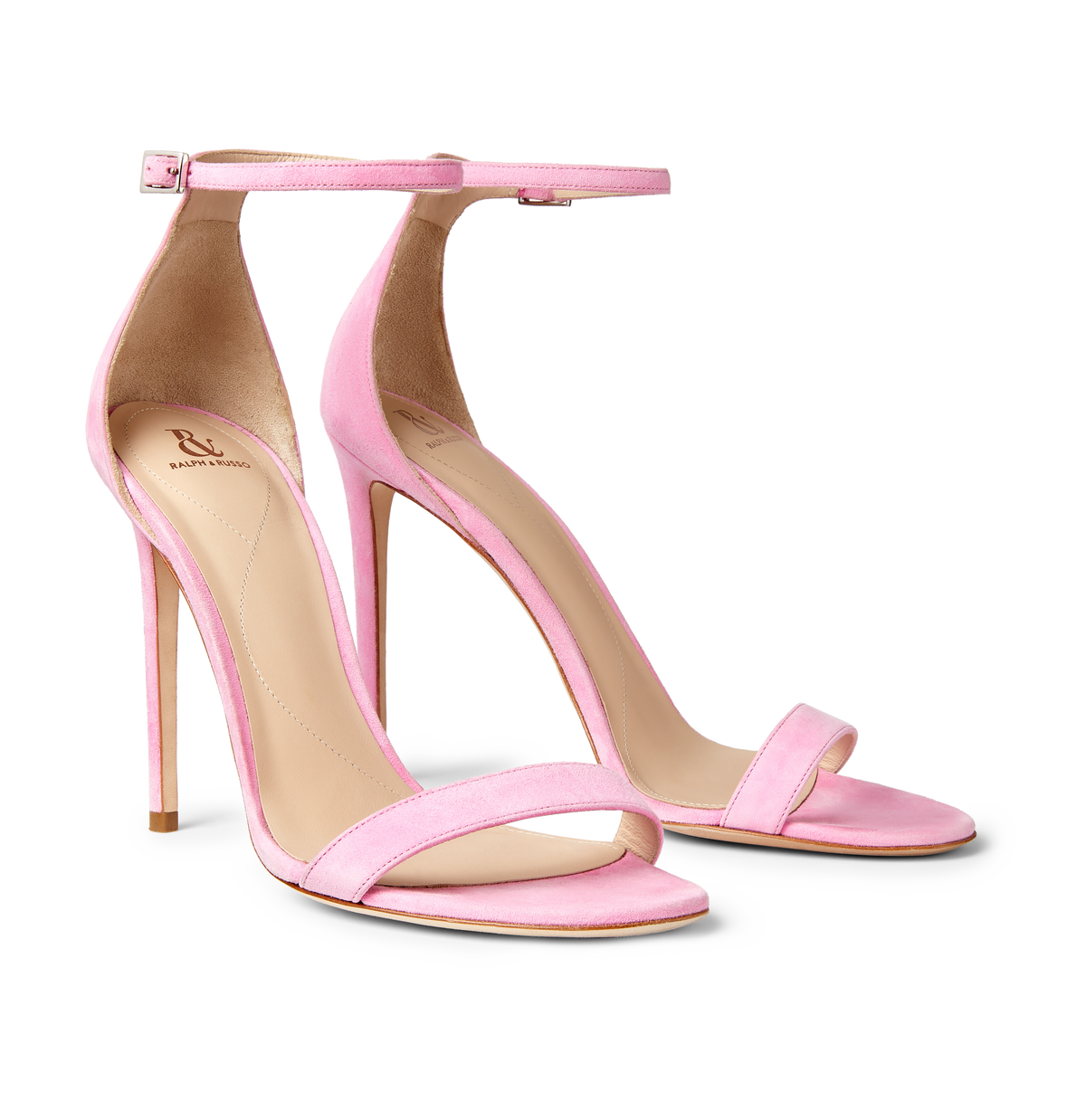 Pink Suede Strap Sandals