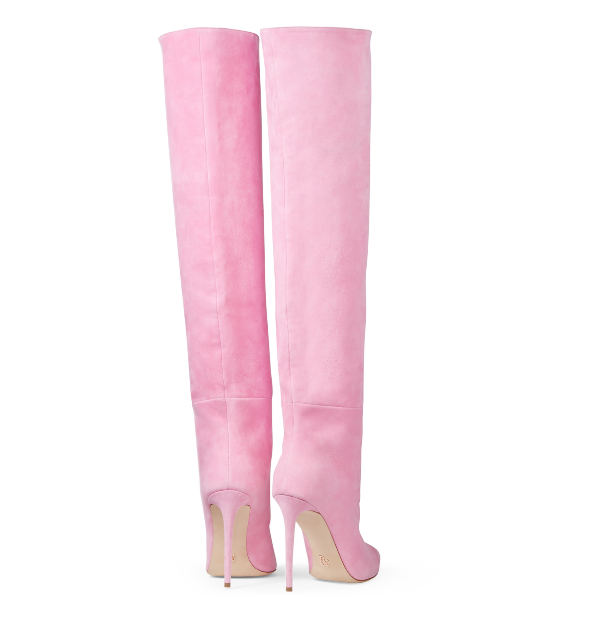 Pink Suede Over the Knee Boots