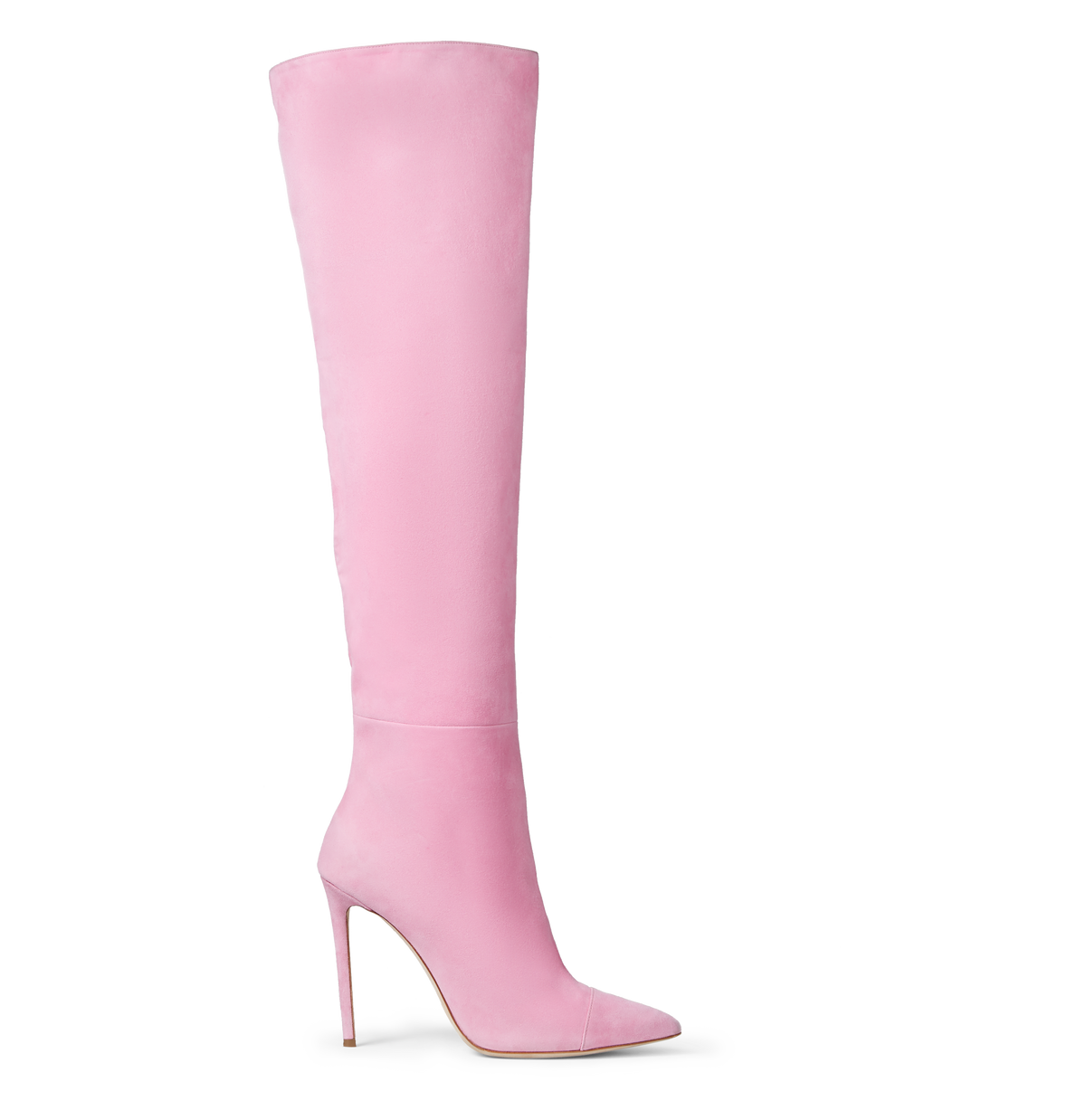 Pink Suede Over the Knee Boots