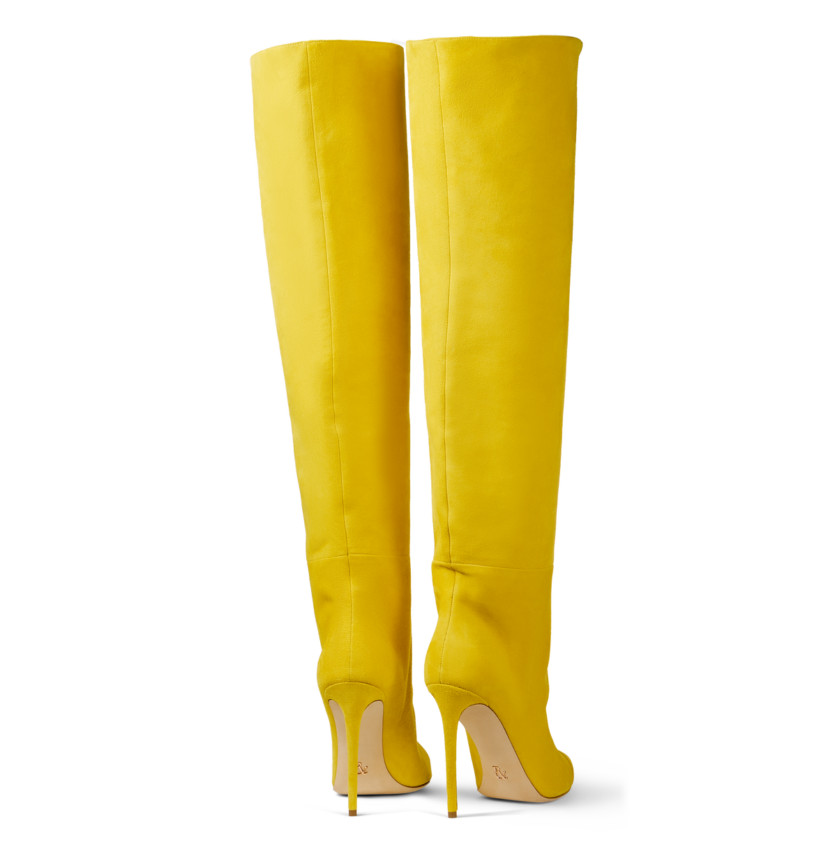 Yellow Suede Over the Knee Boots